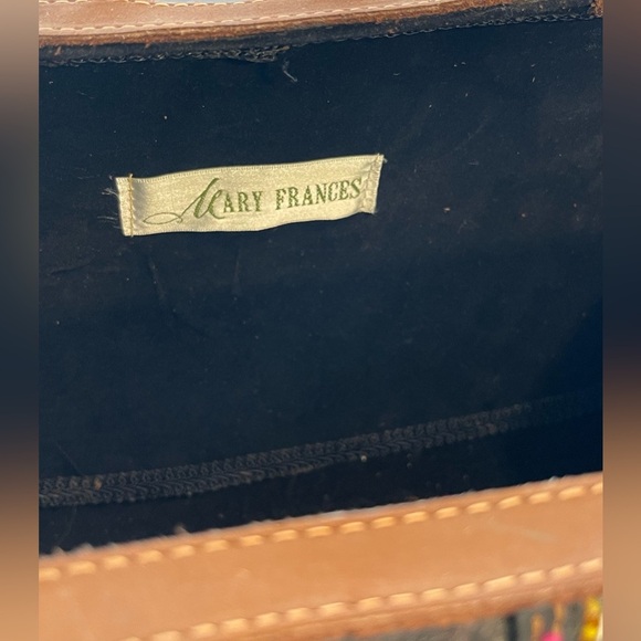 Mary Frances | Vintage Patchwork Leather Hand Bag | Hard Case | Feather/Floral - Picture 12 of 12